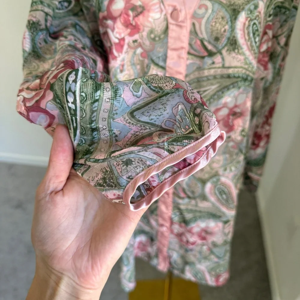 Vintage Victoria's Secret Gold Label Paisley Floral Top Dress Coquette Regency